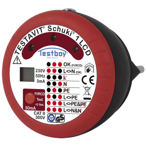 Steckdosenprüfgerät Testmaster Schuki 1 LCD