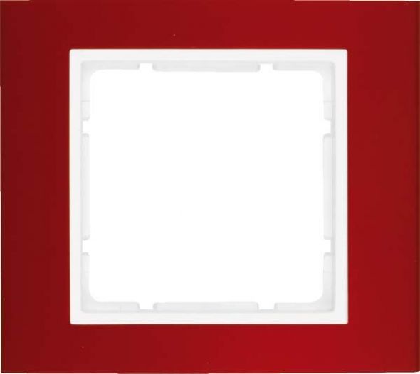 Rahmen 1-fach 10113022 alu rot polarweiß matt