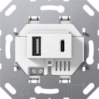 USB-Spannungsvers. 2-fach 234900 Typ A / Typ C weiß