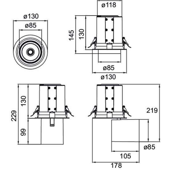 LED-Einbaurichtstrahler 88764184DA