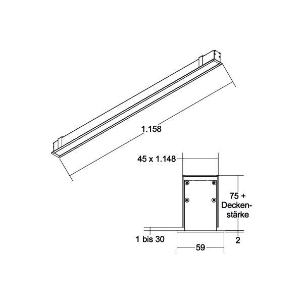 LED-Einbauprofil BIRO40 77003083