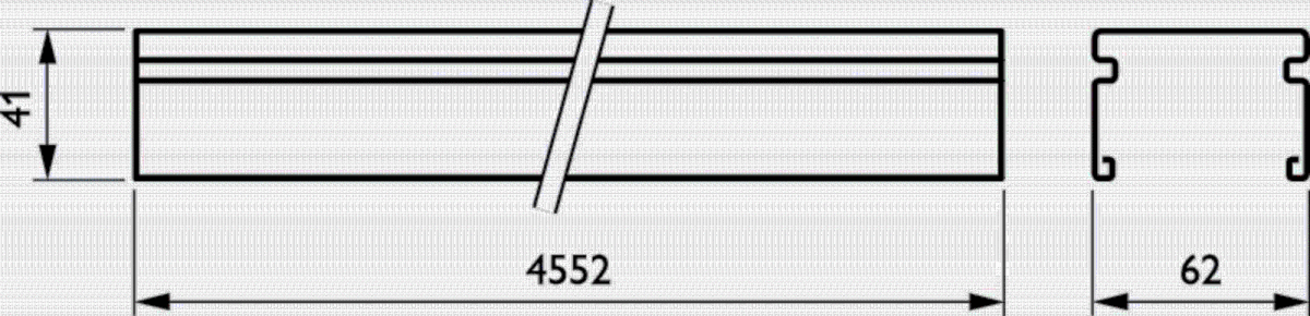 Tragschiene LL646T4x2.5+2x1.5G2w