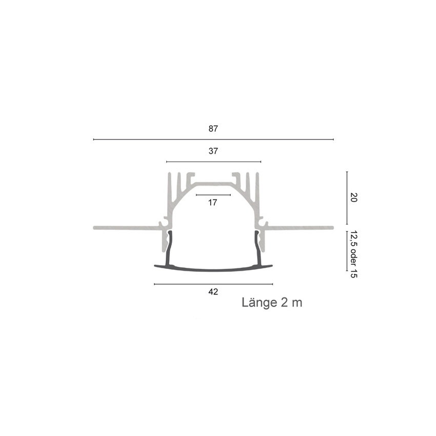 U-Profil aus Aluminium L 2000