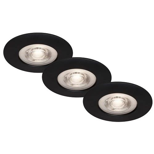 LED-Einbauleuchte 3er-Set LED/4,9W 480 lm 3000K schwarz matt