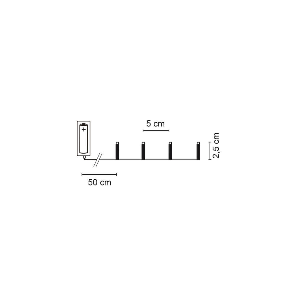 LED-Minilichterkette 10 warmweiße LEDs 500mm