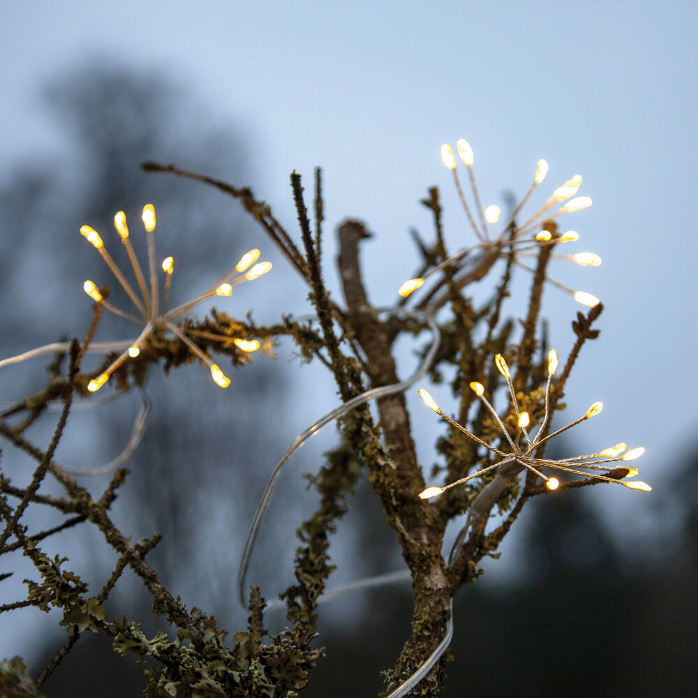 LED-Minilichterkette 96 warmweiße LEDs 8 formbare Büschel