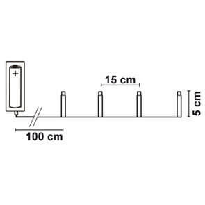 LED-Minilichterkette Schneeflocke mit Weihnachtskerze 10 warmweiße LEDs