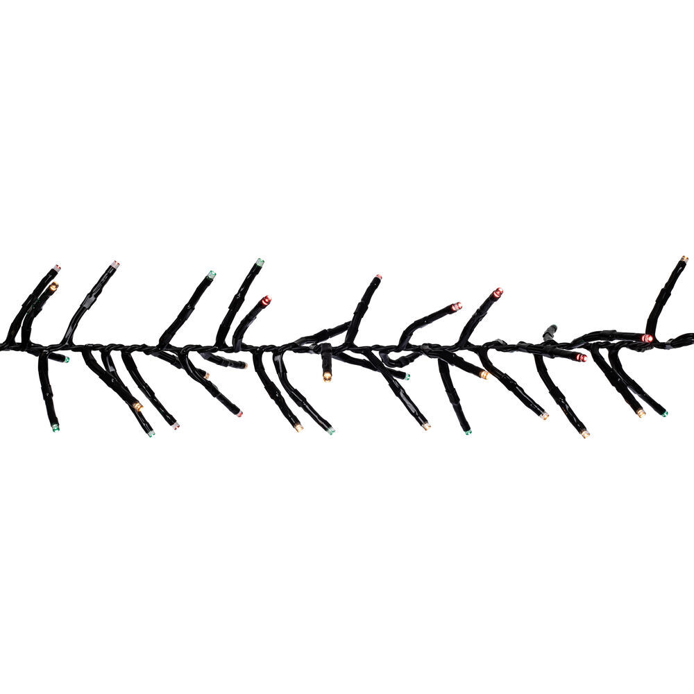 LED-Lichterkette, Cluster warmweiße, grüne und rote LEDs 2,8m 384LEDs