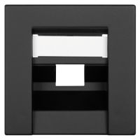 Zentralplatte für 1-fach-UAE-Steckdose K55 schwarz matt