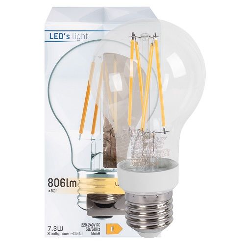 LED-Filament-Lampe AGL-Form  klar E27/7,3W 806 lm 2700K mit HF-Bewegungsmelder