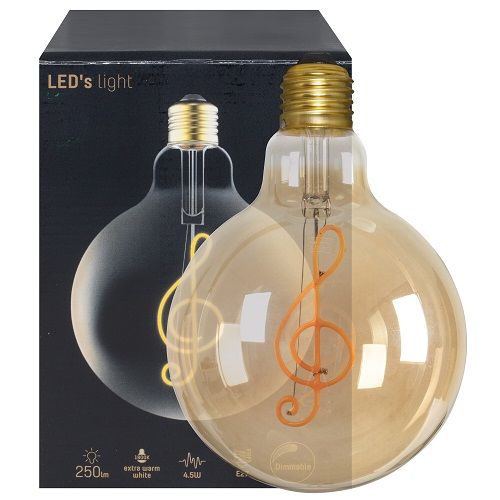 LED-Filament-Lampe Globe-Form E27/4,5W 250 lm 1800K