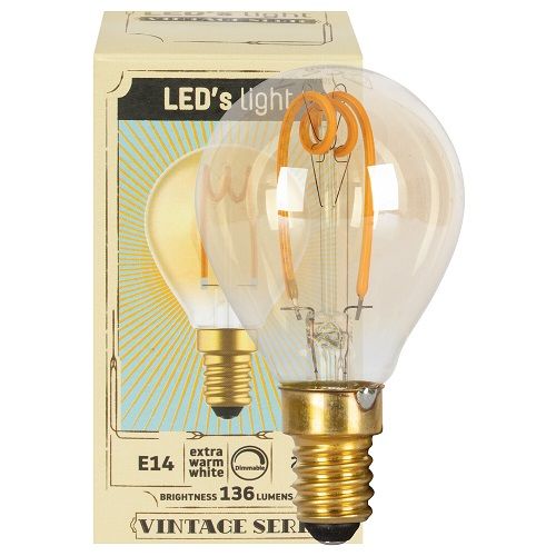 LED-Filament-Lampen E14/2,5W (13W) 136 lm Tropfen-Form gold 1800K