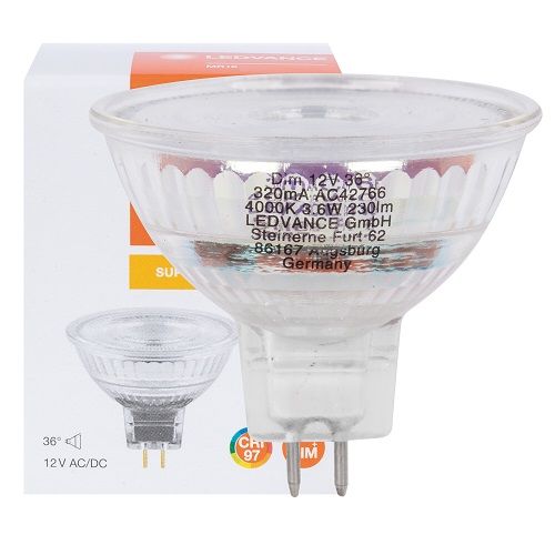 LED-Reflektorlampe MR16 DIM S GU5,3/12V 3,6W (20W), 230 lm