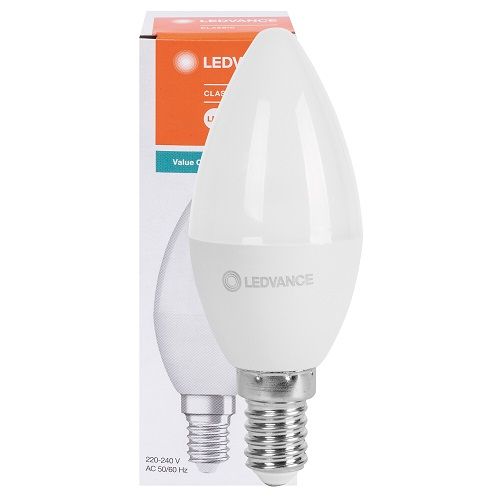 LED-Lampe CLASSIC B VALUE Kerzen-Form opal E14 4,9W 470 lm