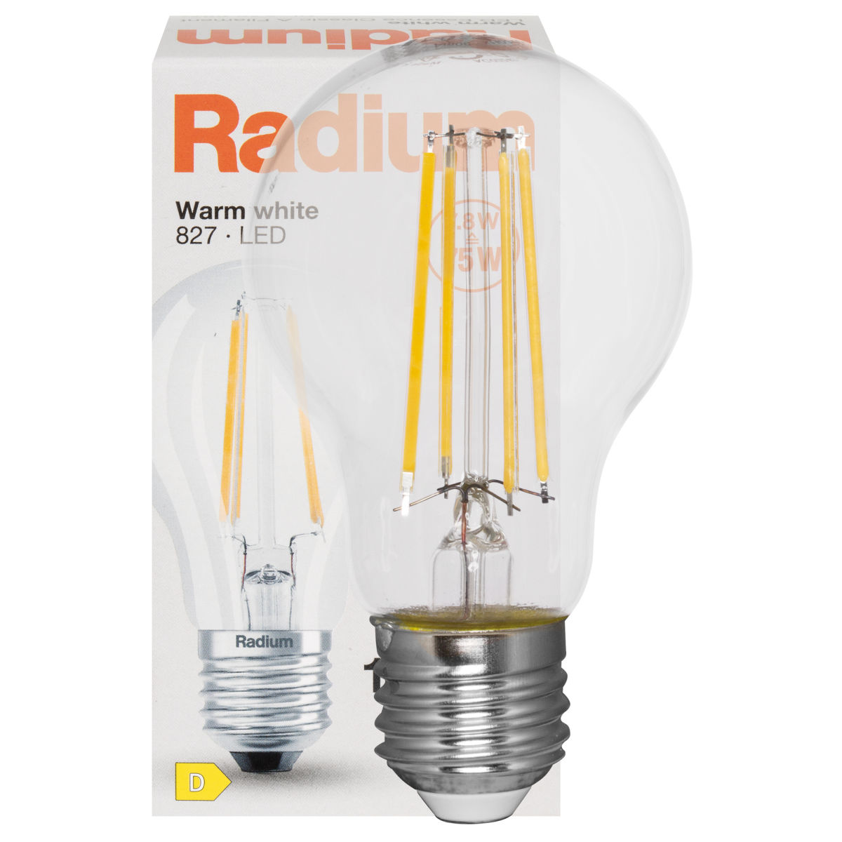 LED-Filament-Lampe RaLED ESSENCE CLASSIC AGL-Form klar E27 2700K 7,8W (75W), 1.055 lm