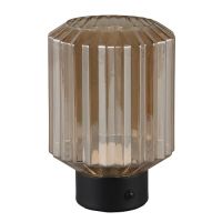 Akku-Tischleuchte LORD LED/1,5W Metall schwarz/matt, Glas amber