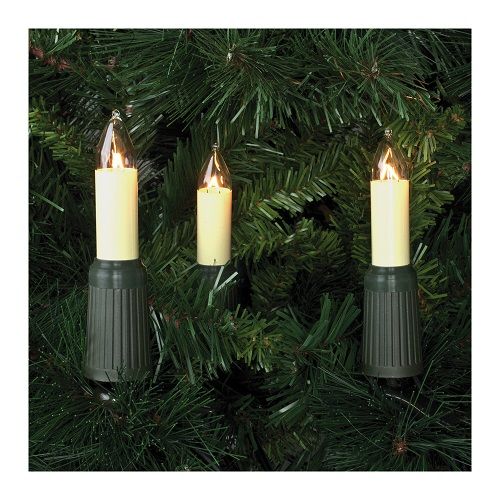 Weihnachtsbaumkette klar/elfenbein E14/4W mit teilbarem Stecker