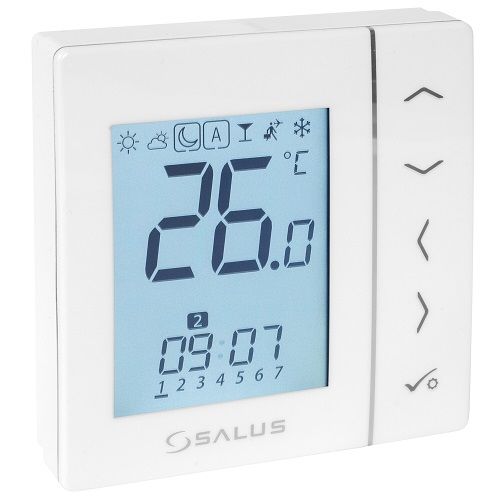 UP-Raumthermostat 230V/3(1)A +5° bis +35° 5 Profilmodis + Wochenprog reinweiß