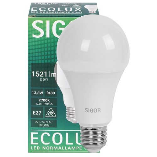 LED-Lampe ECOLUX AGL-Form E27/13,8W (100W) 1.521 lm 2700K