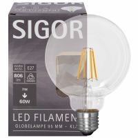 LED-Filament-Lampe Globe-Form klar E27 2700K 7,0W