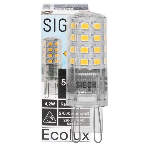 LED-Stiftsockellampe ECOLUX klar G9 2700K 4,2W