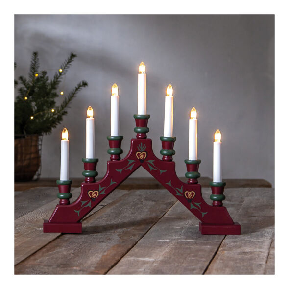 Weihnachtsleuchter SARA TRADITION 7 x E10 34V 3W rot