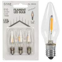 LED-Filament-Topkerze klar E10/23-55V/0,5W 1900K