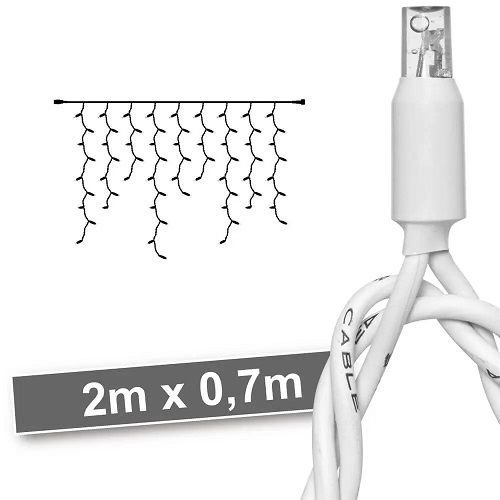 LED-Vorhang 100 LEDs/7W 2700K L 2 m weiß