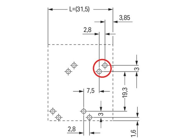 2-Leiter-Leiterplattenkle. 746-2305/000-006