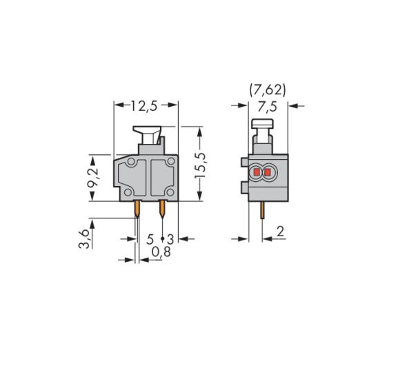 2LeiterLeiterplattenklemme 235-551/332-000