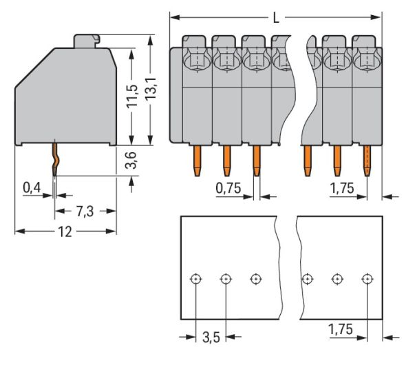 Leiterplattenklemme 250-121/000-012