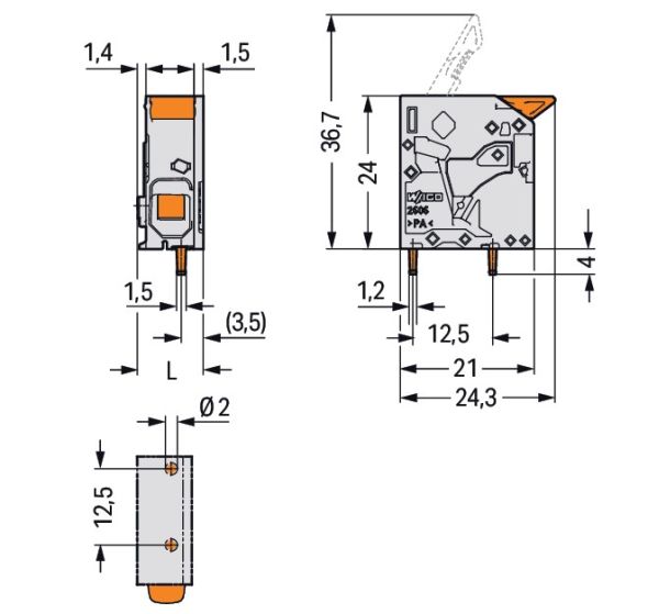 Leiterplattenklemme 2606-1101/000-016