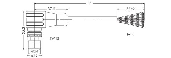 PROFIBUS-Leitung M12B-St. 756-1104/060-065