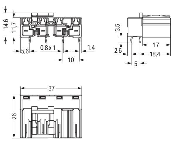 Stecker für Leiterplatten 770-854/011-000/064-