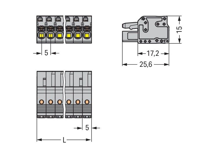 1-Leiter-Federleiste 2231-110/102-000