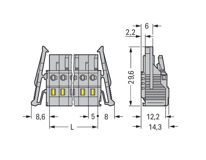 1-Leiter-Federleiste 231-105/037-000