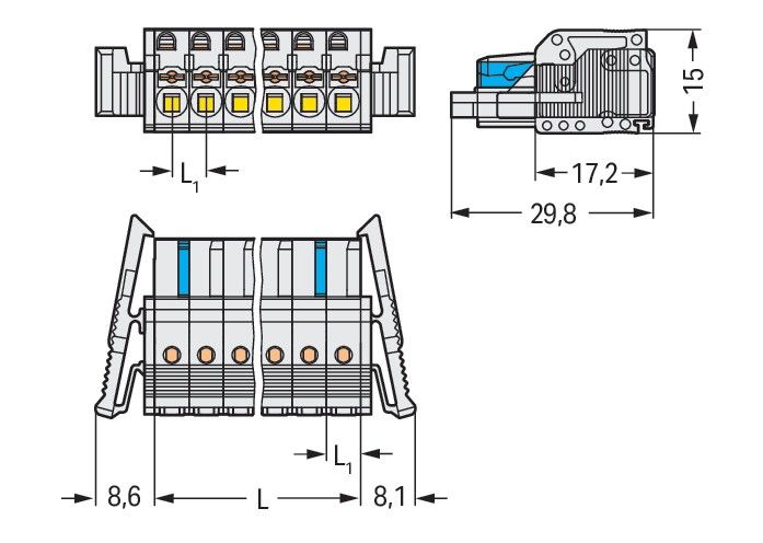 1-Leiter-Federleiste 2721-110/037-000