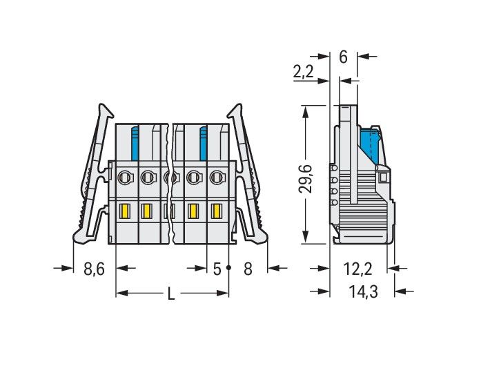 1-Leiter-Federleiste 721-110/037-000