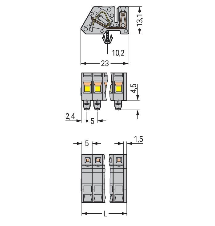 1-Leiter Federleiste 731-509/008-000