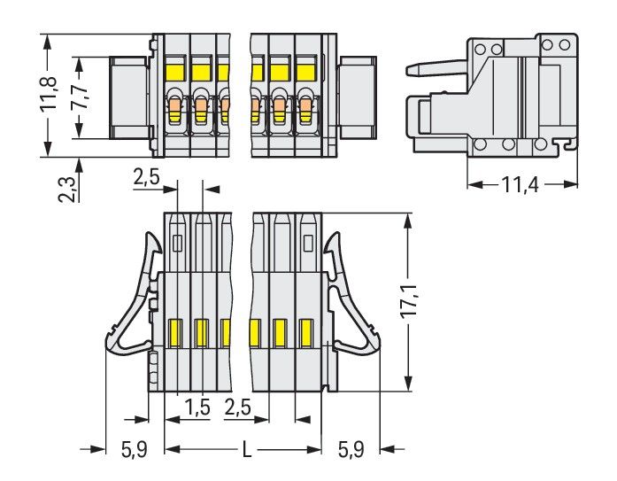 1-Leiter-Federleiste 733-102/037-000