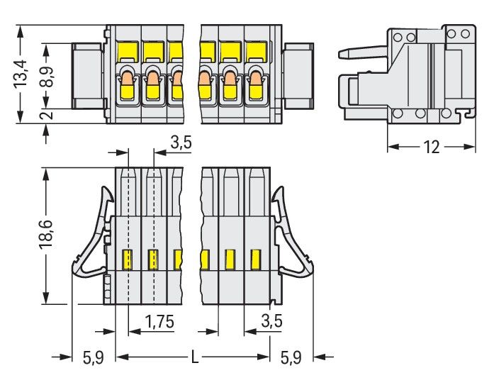 1-Leiter-Federleiste 734-109/037-000