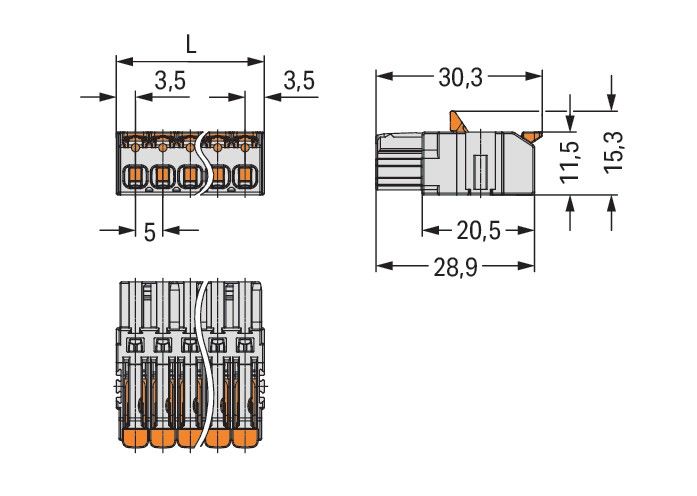 1-Leiter-Federleiste,Hebel 2721-1107/326-000