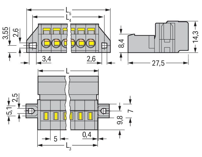 1-Leiter-Stiftleiste 231-604/019-000