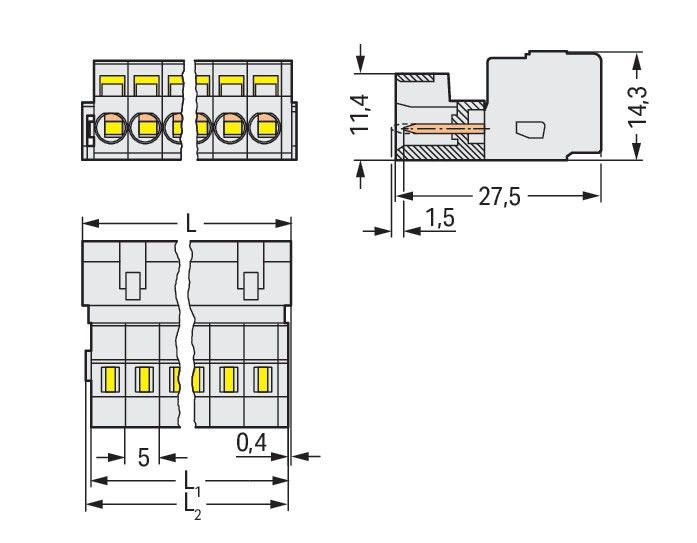 1-Leiter-Stiftleiste 721-608