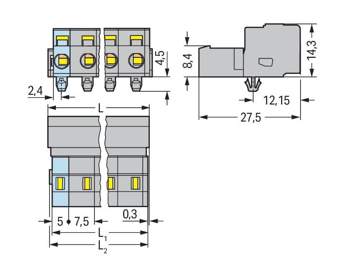 1-Leiter-Stiftleiste 731-603/018-000