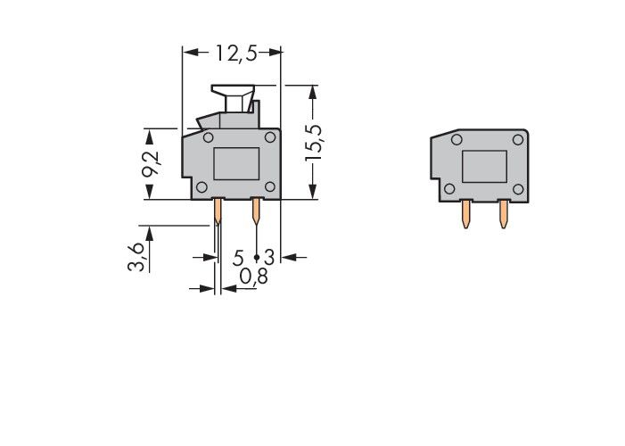 2LeiterLeiterplattenklemme 235-551/332-000