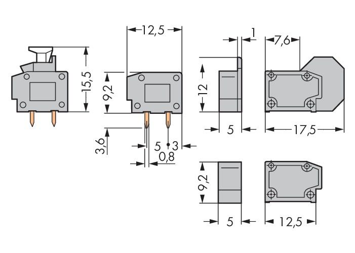 2LeiterLeiterplattenklemme 235-711/333-000