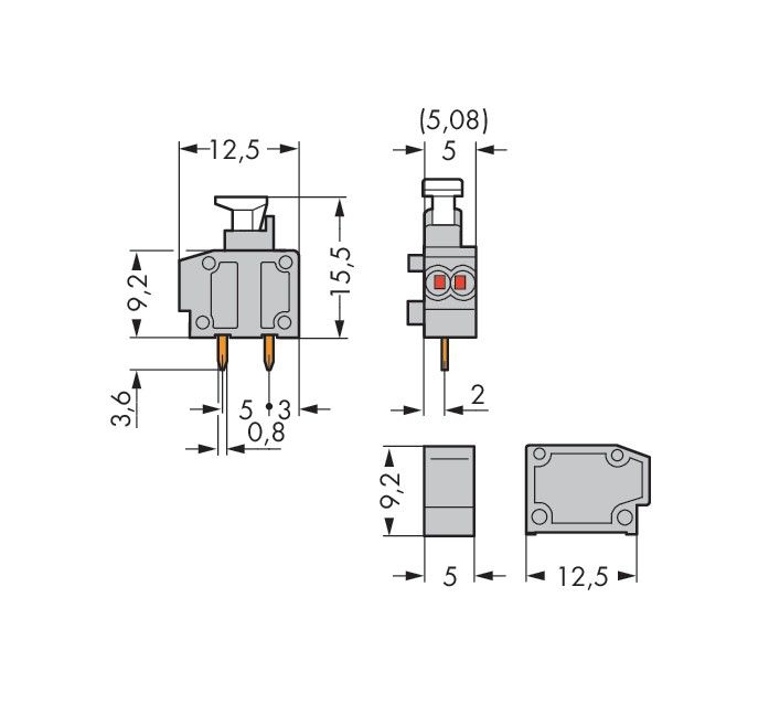 2LeiterLeiterplattenklemme 235-711/333-000