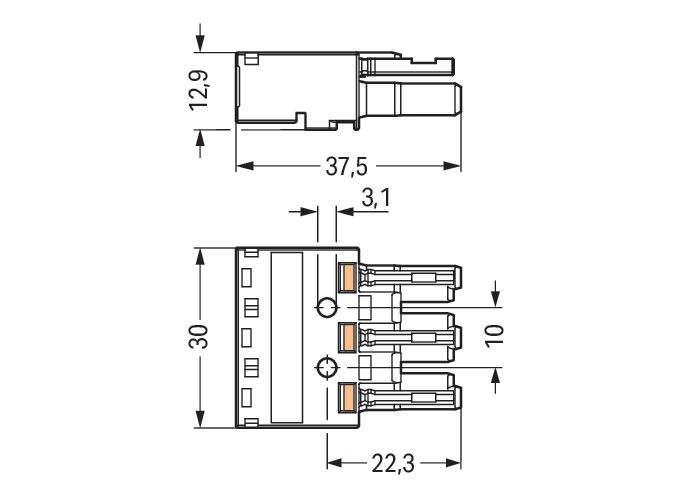 Buchse 3-polig 770-243/060-000