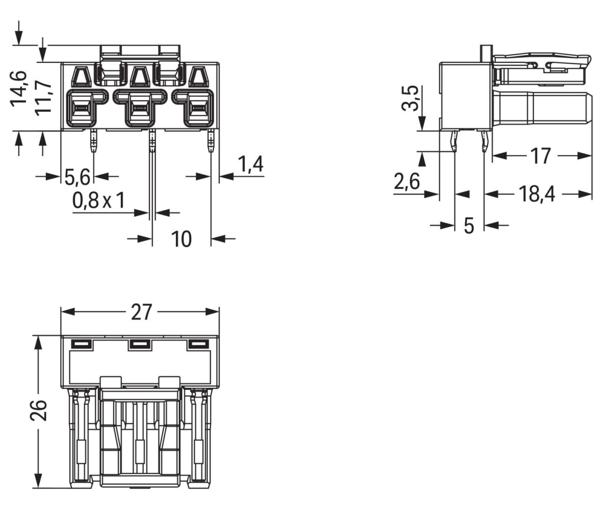 Buchse für Leiterplatten 770-863/011-000/071-